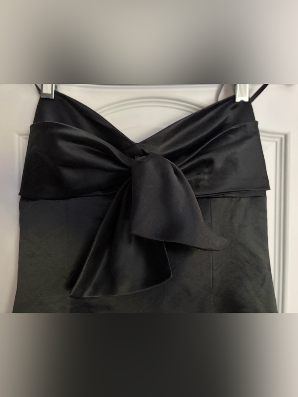 Trina Turk Vivian Dress 6 Black Wool/Silk Strapless Bow Bubble Hem Coquette EUC - Picture 4 of 6
